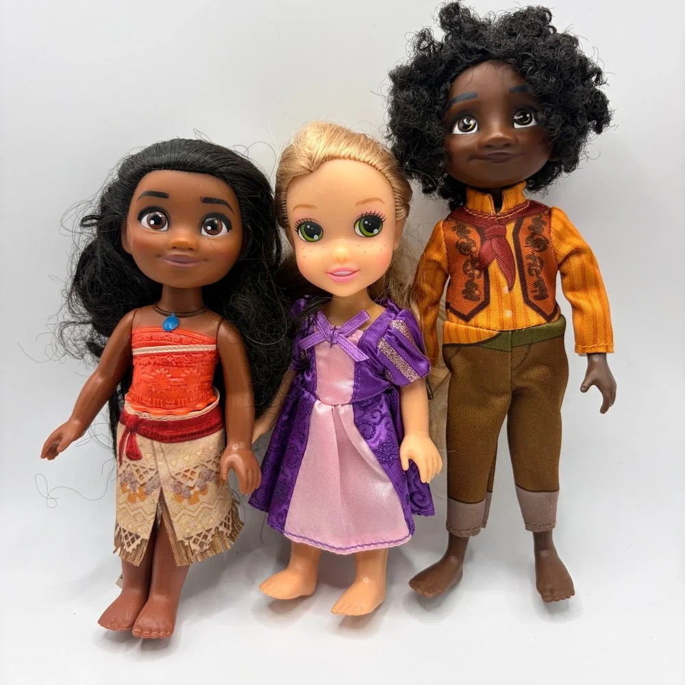 Disney Toddler Doll Lot Moana Rapunzel Antonio Encanto Tangled Princess Kids Toy